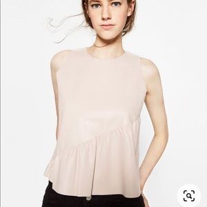 Zara Knit Faux Leather Top